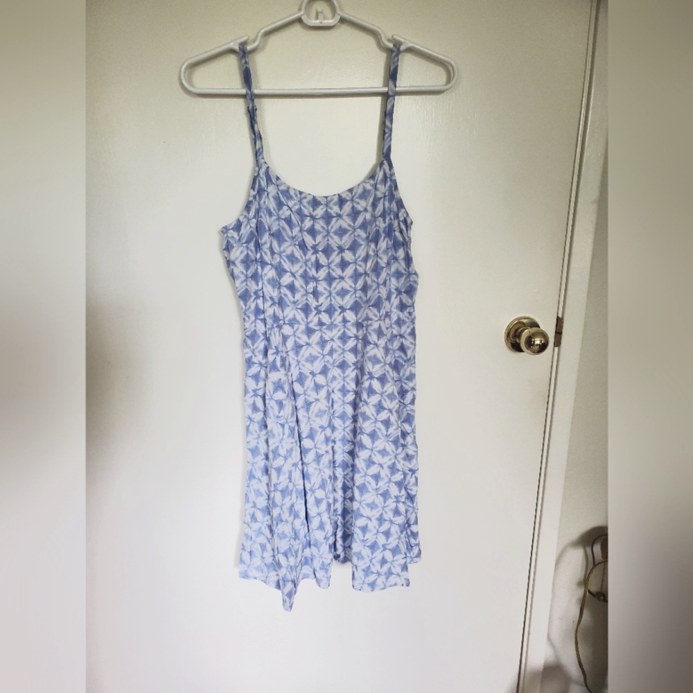 Blue and White Patterned Dress